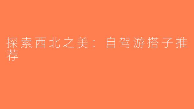 探索西北之美：自驾游搭子推荐