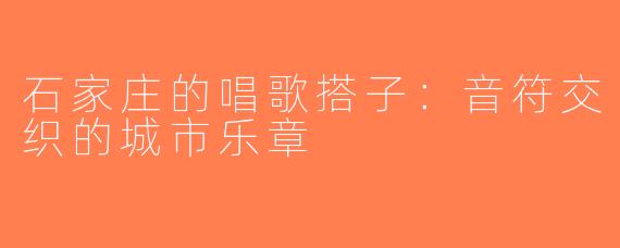 石家庄的唱歌搭子：音符交织的城市乐章