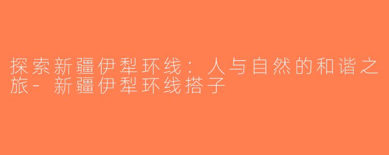探索新疆伊犁环线：人与自然的和谐之旅-新疆伊犁环线搭子