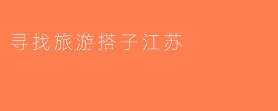 寻找旅游搭子江苏