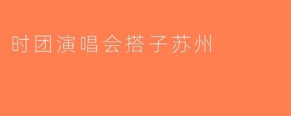 时团演唱会搭子苏州