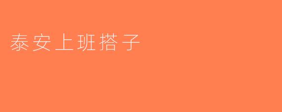 泰安上班搭子