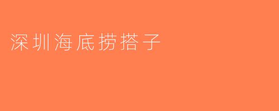 深圳海底捞搭子