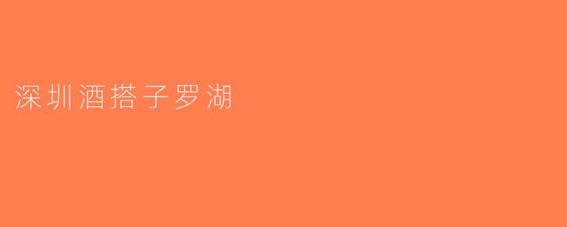 深圳酒搭子罗湖