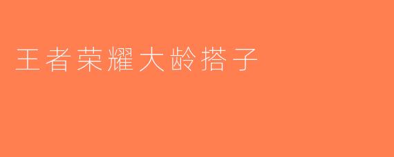 王者荣耀大龄搭子