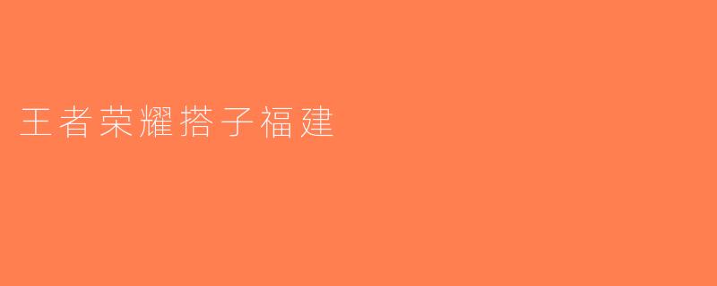 王者荣耀搭子福建