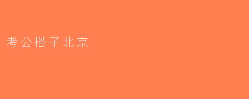 考公搭子北京