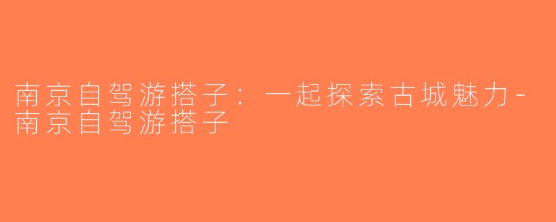 南京自驾游搭子：一起探索古城魅力-南京自驾游搭子