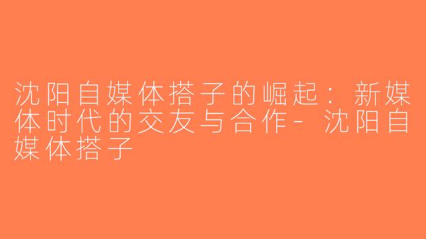 沈阳自媒体搭子的崛起：新媒体时代的交友与合作-沈阳自媒体搭子