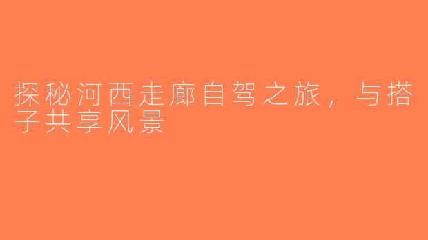探秘河西走廊自驾之旅，与搭子共享风景