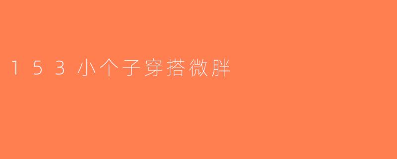 153小个子穿搭微胖