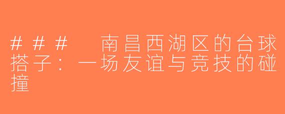### 南昌西湖区的台球搭子：一场友谊与竞技的碰撞