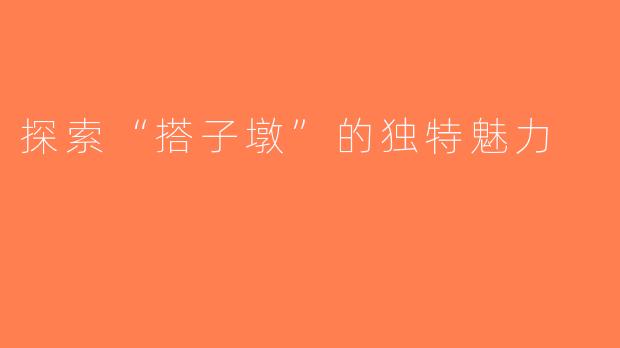 探索“搭子墩”的独特魅力