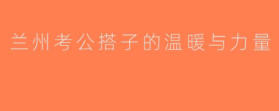 兰州考公搭子的温暖与力量