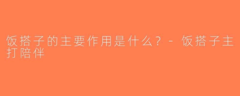 饭搭子的主要作用是什么？-饭搭子主打陪伴