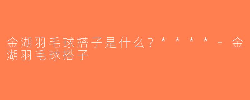 金湖羽毛球搭子是什么？****-金湖羽毛球搭子
