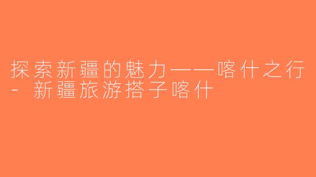 探索新疆的魅力——喀什之行-新疆旅游搭子喀什