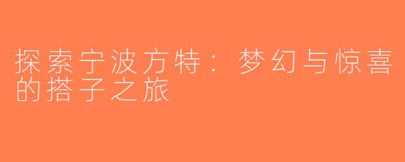 探索宁波方特：梦幻与惊喜的搭子之旅