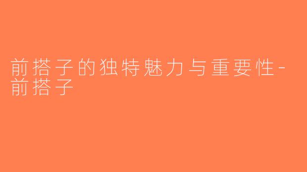前搭子的独特魅力与重要性-前搭子