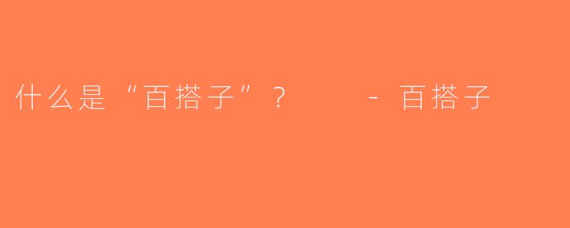 什么是“百搭子”？  -百搭子