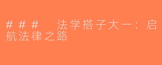 ### 法学搭子大一：启航法律之路