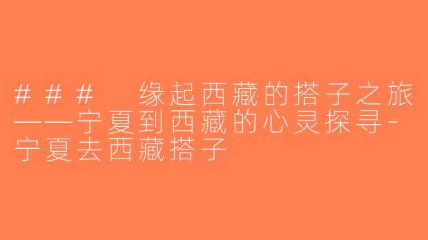 ### 缘起西藏的搭子之旅——宁夏到西藏的心灵探寻-宁夏去西藏搭子