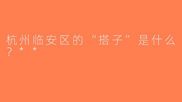 杭州临安区的“搭子”是什么？**