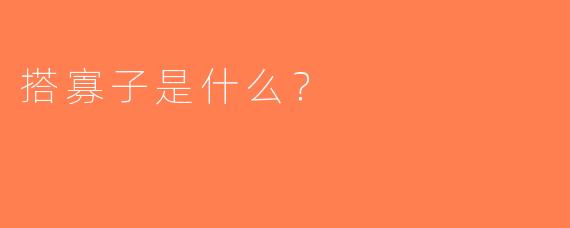 搭寡子是什么？  