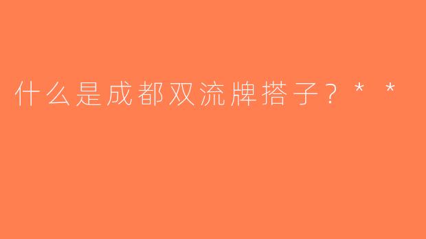 什么是成都双流牌搭子？**