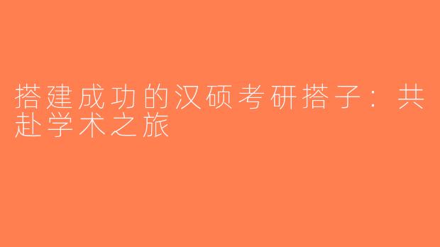 搭建成功的汉硕考研搭子：共赴学术之旅