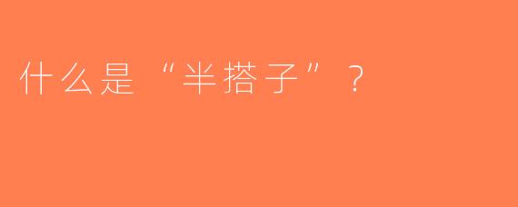 什么是“半搭子”？  