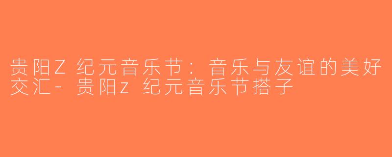贵阳Z纪元音乐节：音乐与友谊的美好交汇-贵阳z纪元音乐节搭子