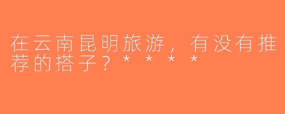 在云南昆明旅游，有没有推荐的搭子？****