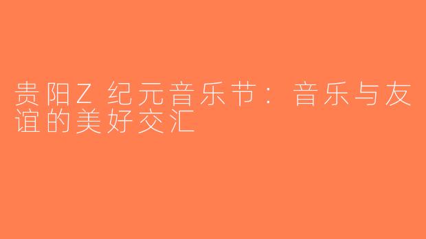 贵阳Z纪元音乐节：音乐与友谊的美好交汇