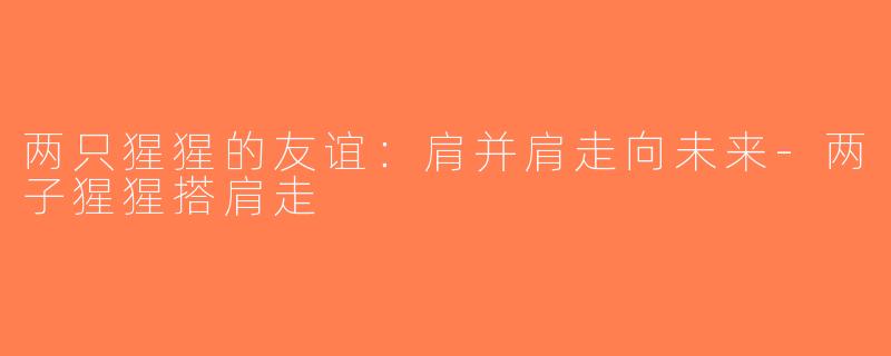 两只猩猩的友谊：肩并肩走向未来-两子猩猩搭肩走