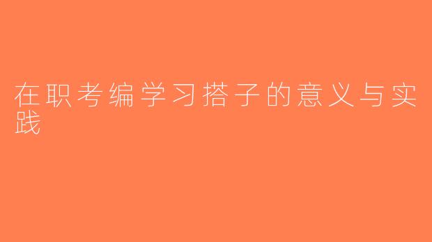 在职考编学习搭子的意义与实践