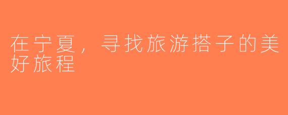在宁夏，寻找旅游搭子的美好旅程