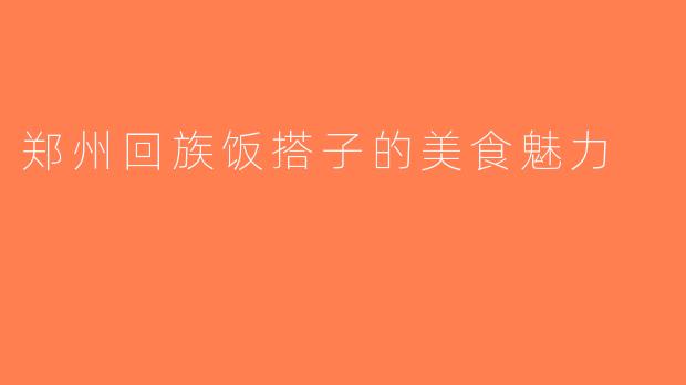 郑州回族饭搭子的美食魅力