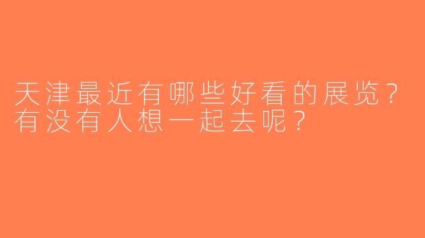 天津最近有哪些好看的展览？有没有人想一起去呢？