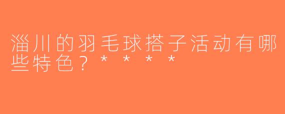 淄川的羽毛球搭子活动有哪些特色？****
