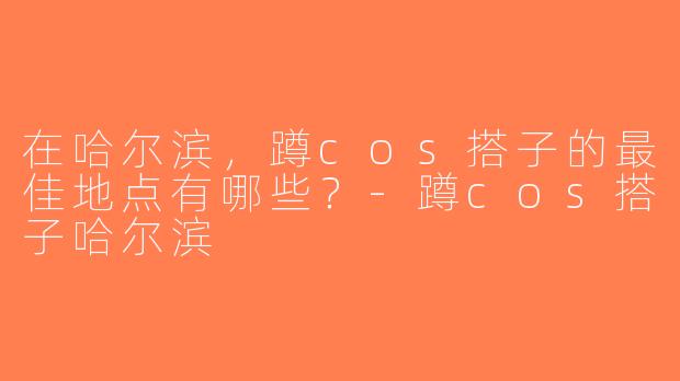 在哈尔滨，蹲cos搭子的最佳地点有哪些？-蹲cos搭子哈尔滨