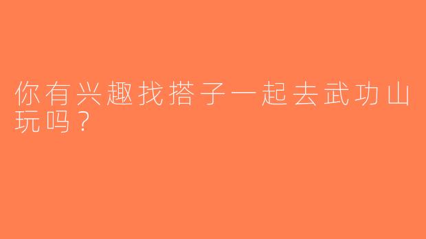 你有兴趣找搭子一起去武功山玩吗？  