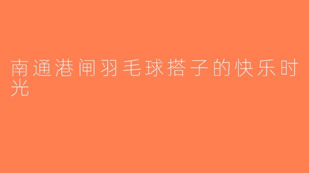 南通港闸羽毛球搭子的快乐时光