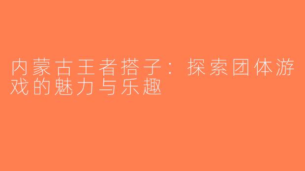 内蒙古王者搭子：探索团体游戏的魅力与乐趣