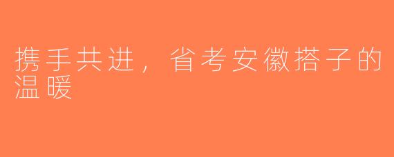 携手共进，省考安徽搭子的温暖