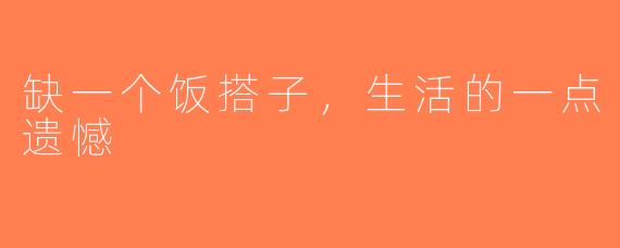 缺一个饭搭子，生活的一点遗憾