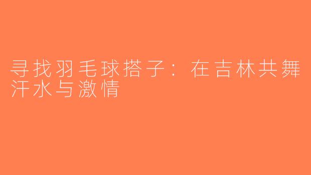 寻找羽毛球搭子：在吉林共舞汗水与激情