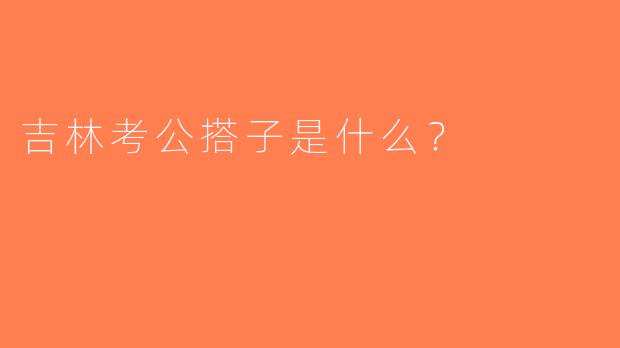 吉林考公搭子是什么？  