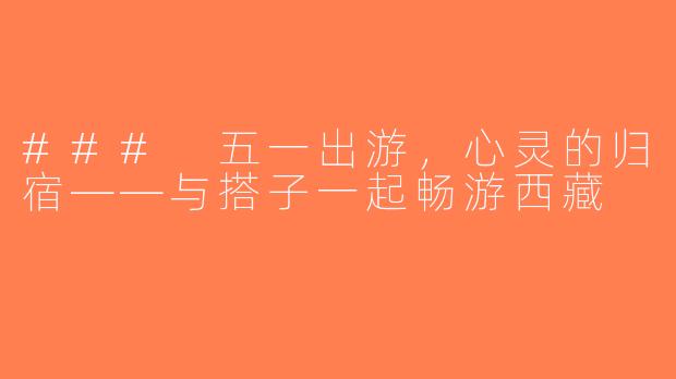### 五一出游，心灵的归宿——与搭子一起畅游西藏