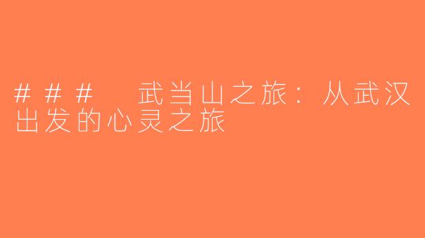 ### 武当山之旅：从武汉出发的心灵之旅